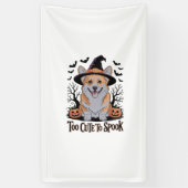 Süßer Halloween-Corgi mit Hexenhut Banner (Vertikal)