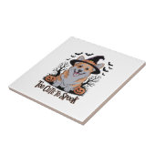 Süßer Halloween-Corgi mit Hexenhut Fliese (Seite)