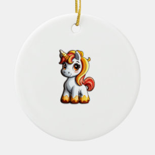 Süßer Halloween-Einhorn-Candy-Corn-Horn Magischer Keramik Ornament