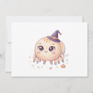 Süßer Halloween-Fluff-Spinner mit Hexenhut Farbe Einladung
