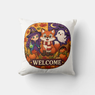 Süßer Halloween Fuchs Hexe Geist Herbst Herbst Wil Kissen