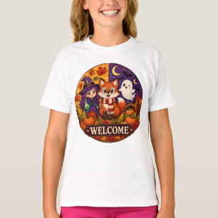 Süßer Halloween Fuchs Hexe Geist Herbst Herbst Wil T-Shirt