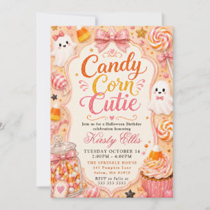 Süßer Halloween-Geburtstag mit Candy Corn Einladung