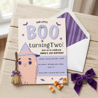 Süßer Halloween-Geburtstag zum zweiten Geburtstag Einladung