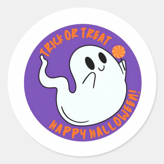 Süßer Halloween-Geist-Aufkleber – Süßes oder Saure Runder Aufkleber (Vorderseite)