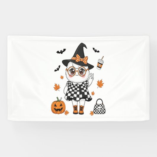 Süßer Halloween-Geist Banner (Horizontal)