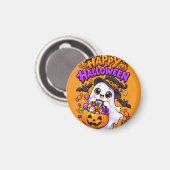 Süßer Halloween-Geist Candy-Kürbis Magnet (Vorderseite/Rückseite)