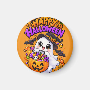 Süßer Halloween-Geist Candy-Kürbis Magnet