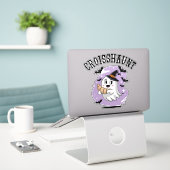 Süßer Halloween-Geist-Croissant-Spuk Aufkleber (Laptop auf Schreibtisch)