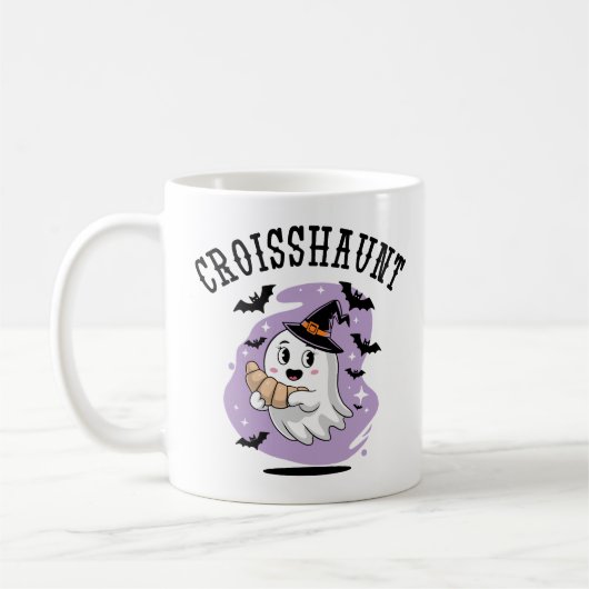 Süßer Halloween-Geist-Croissant-Spuk Kaffeetasse (Links)