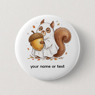 Süßer Halloween-Geist-Eichhörnchen Favor Classic Button
