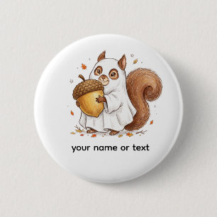 Süßer Halloween-Geist-Eichhörnchen individueller G Button
