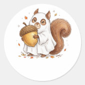 Süßer Halloween-Geist-Eichhörnchen individueller G Runder Aufkleber (Vorderseite)