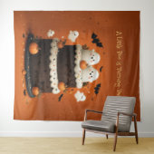 Süßer Halloween-Geist, ein kleines Buh Wandteppich (Beispiel (Horizontal))
