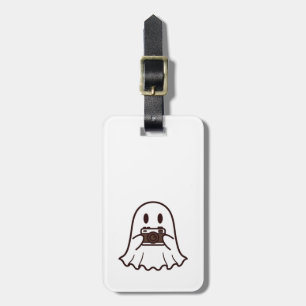 Süßer Halloween-Geist Fotograf Gepäckanhänger