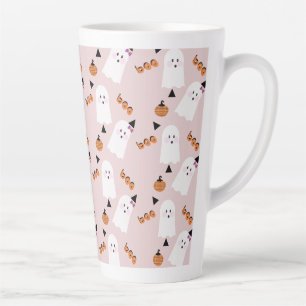 Süßer Halloween-Geist Ghul Orange Pink Konfetti   Milchtasse