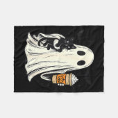 Süßer Halloween-Geist hält schwarze Katze Fall Kaf Fleecedecke (Vorderseite (Horizontal))
