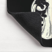 Süßer Halloween-Geist hält schwarze Katze Fall Kaf Mousepad (Ecke)