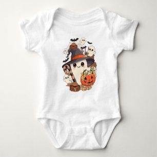 Süßer Halloween-Geist im Kawaii-Stil Baby Strampler