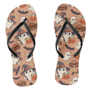Süßer Halloween-Geist im Kawaii-Stil Badesandalen