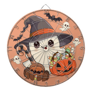 Süßer Halloween-Geist im Kawaii-Stil Dartscheibe
