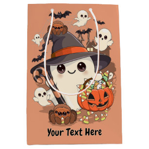 Süßer Halloween-Geist im Kawaii-Stil Mittlere Geschenktüte
