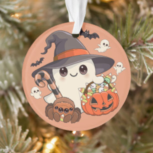 Süßer Halloween-Geist im Kawaii-Stil Ornament
