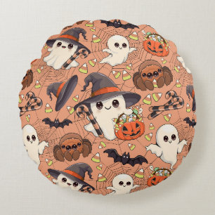 Süßer Halloween-Geist im Kawaii-Stil Rundes Kissen