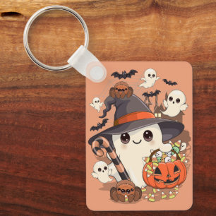 Süßer Halloween-Geist im Kawaii-Stil Schlüsselanhänger