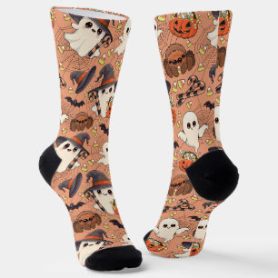 Süßer Halloween-Geist im Kawaii-Stil Socken