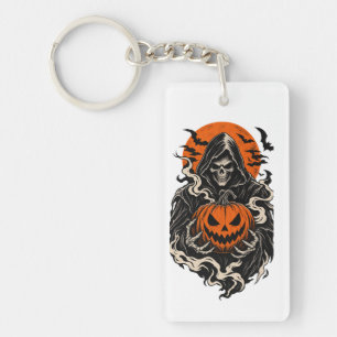 Süßer Halloween-Geist & Kürbis-Anhänger – Gruselig Schlüsselanhänger