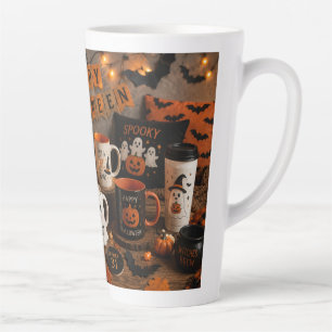 Süßer Halloween-Geist & Kürbis-Frostglas-Kerze Milchtasse