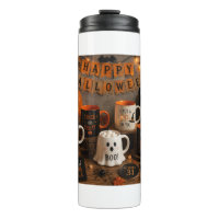 Süßer Halloween-Geist & Kürbis-Frostglas-Kerze