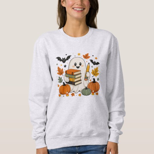 Süßer Halloween-Geist-Lehrer Herbst Schule Sweatshirt (Vorderseite)