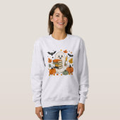 Süßer Halloween-Geist-Lehrer Herbst Schule Sweatshirt (Vorne ganz)