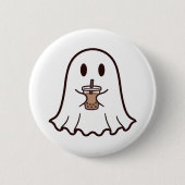 Süßer Halloween-Geist mit Boba Button (Vorderseite)