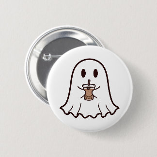 Süßer Halloween-Geist mit Boba Button