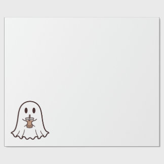 Süßer Halloween-Geist mit Boba Geschenkpapier