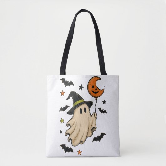 Süßer Halloween-Geist mit Hexenhut Tasche (Vorderseite)