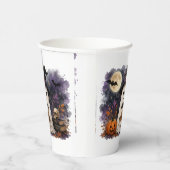 Süßer Halloween-Geist mit Kaffeetasse Wasserfarbe Pappbecher (Rechts)