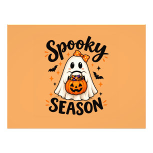 Süßer Halloween-Geist mit kandiertem Kürbis Fotodruck