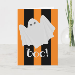 Süßer Halloween-Geist Orange Schwarz "Spook-takulä Karte
