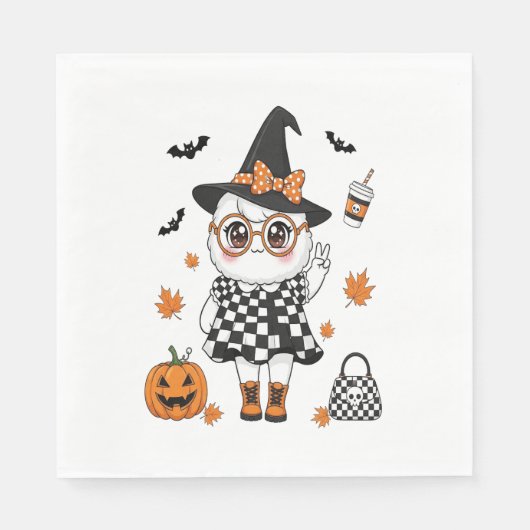 Süßer Halloween-Geist Serviette (Vorderseite)