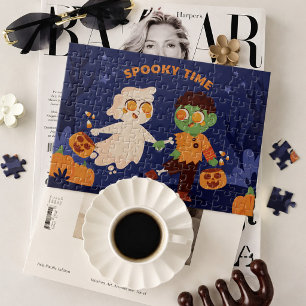 Süßer Halloween-Geist und Zombie Puzzle