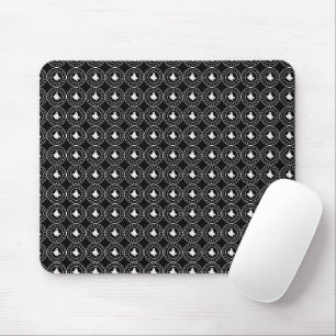 Süßer Halloween-Gruselgeist Orange & Weiß Mousepad