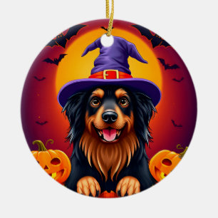 Süßer Halloween-Hund Keramik Ornament