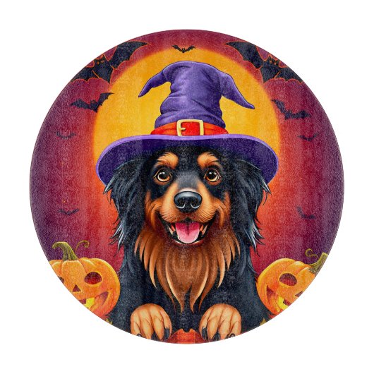 Süßer Halloween-Hund Schneidebrett (Vorderseite)