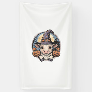 Süßer Halloween-Kalbs-Henkerhut Vintage-Stich De Banner