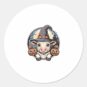 Süßer Halloween-Kalbs-Henkerhut Vintage-Stich De Runder Aufkleber
