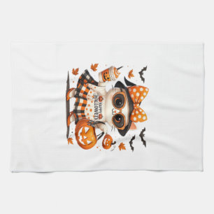 Süßer Halloween-Kater � Kawaii Hexen-Kätzchen mit Geschirrtuch